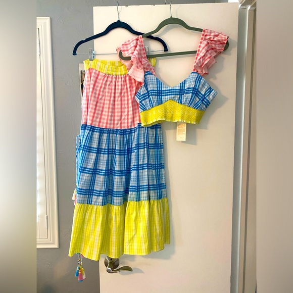 Rococo Sand gingham skirt and top set - Picture 2 of 9